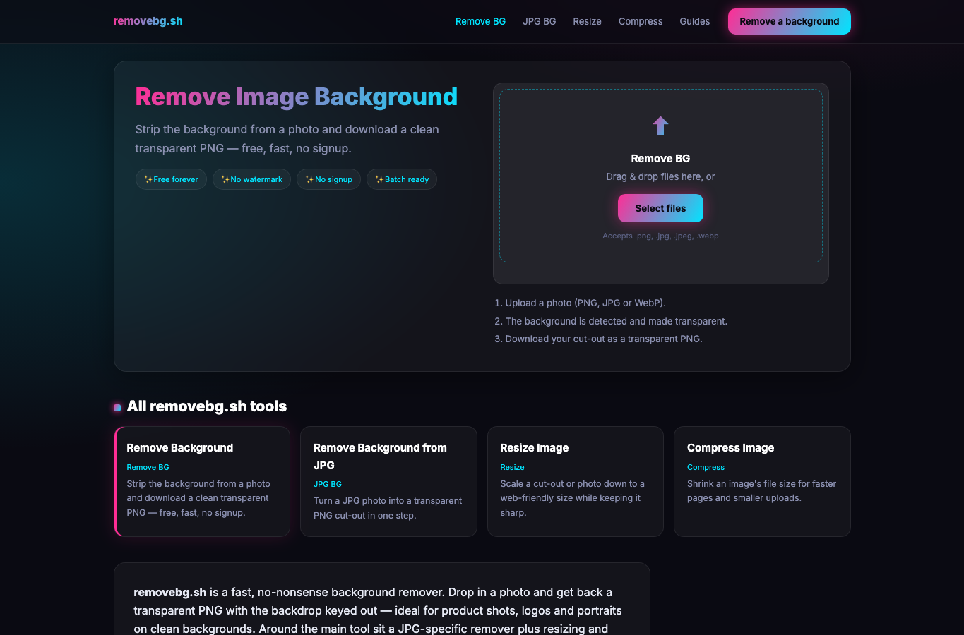 RemoveBG.sh — Background Removal API