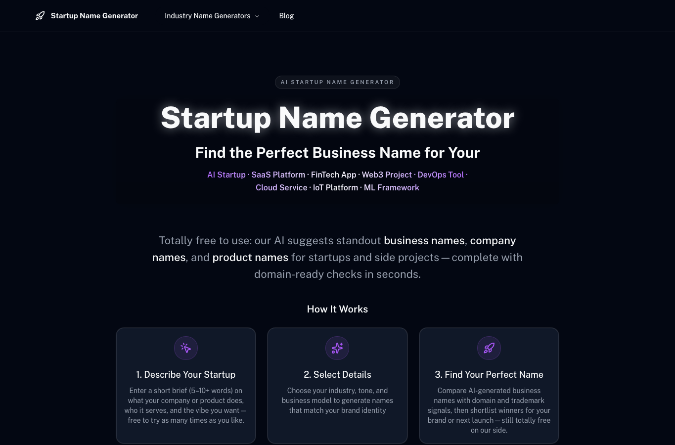 AI Startup Name Generator