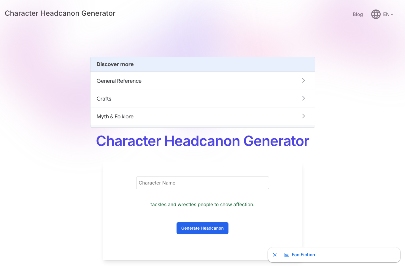 Headcanon Generator