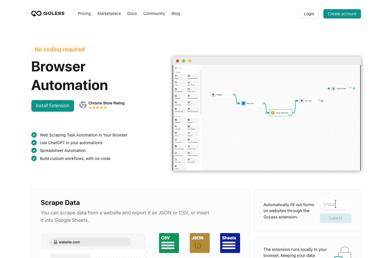GoLess Extension Automation