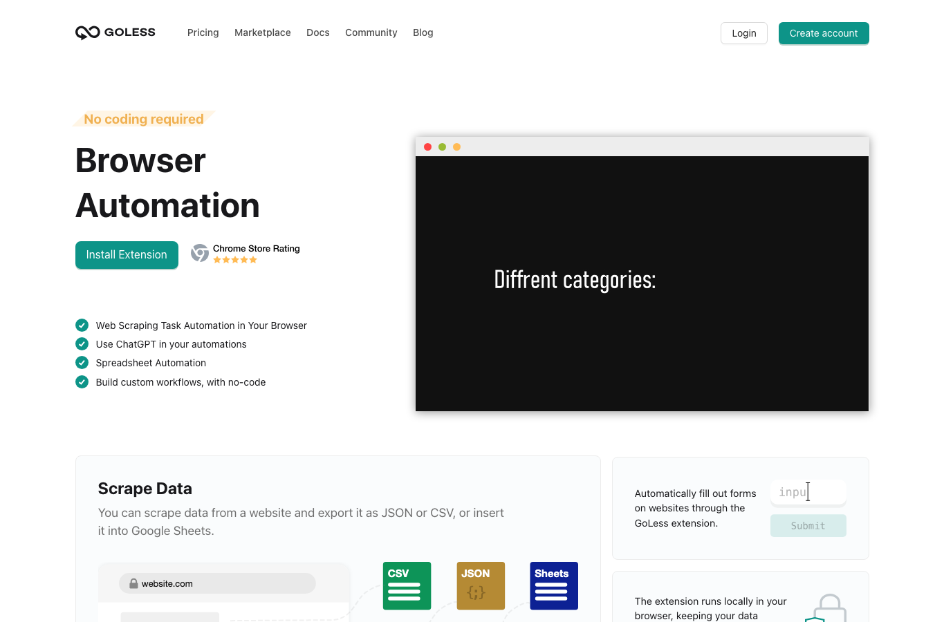 GoLess Extension Automation