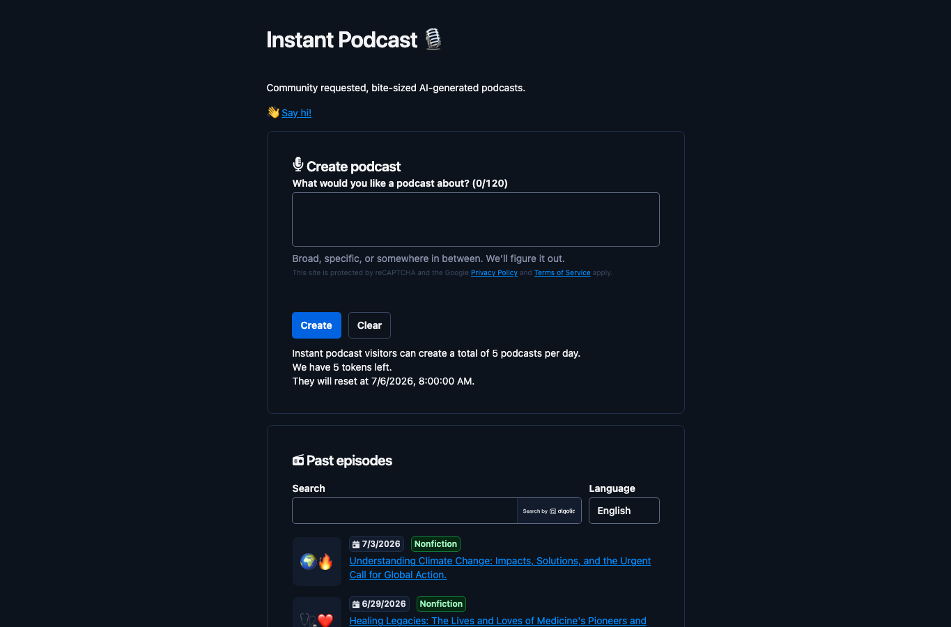 Instant Podcast