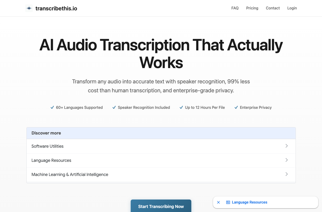 AI audio transcription