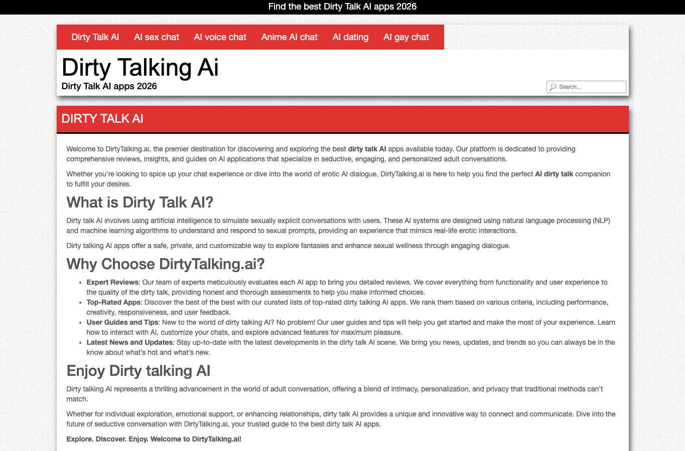 Dirty talking AI