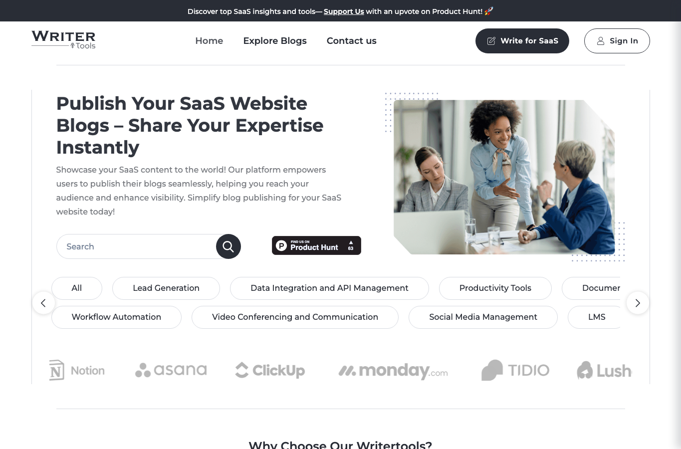 WriterTools : Showcase your SaaS content