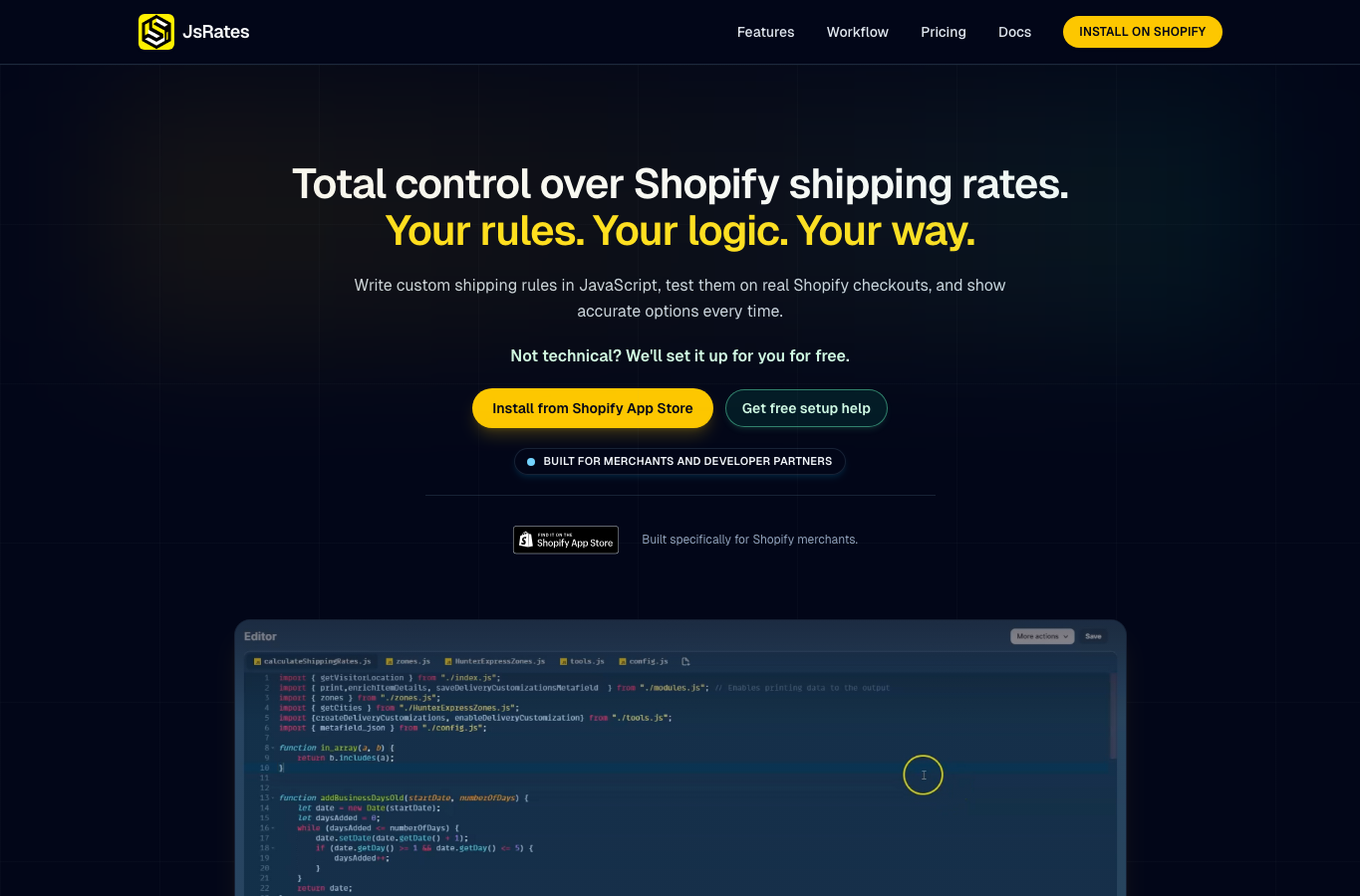 JsRates: Custom Shipping Rates