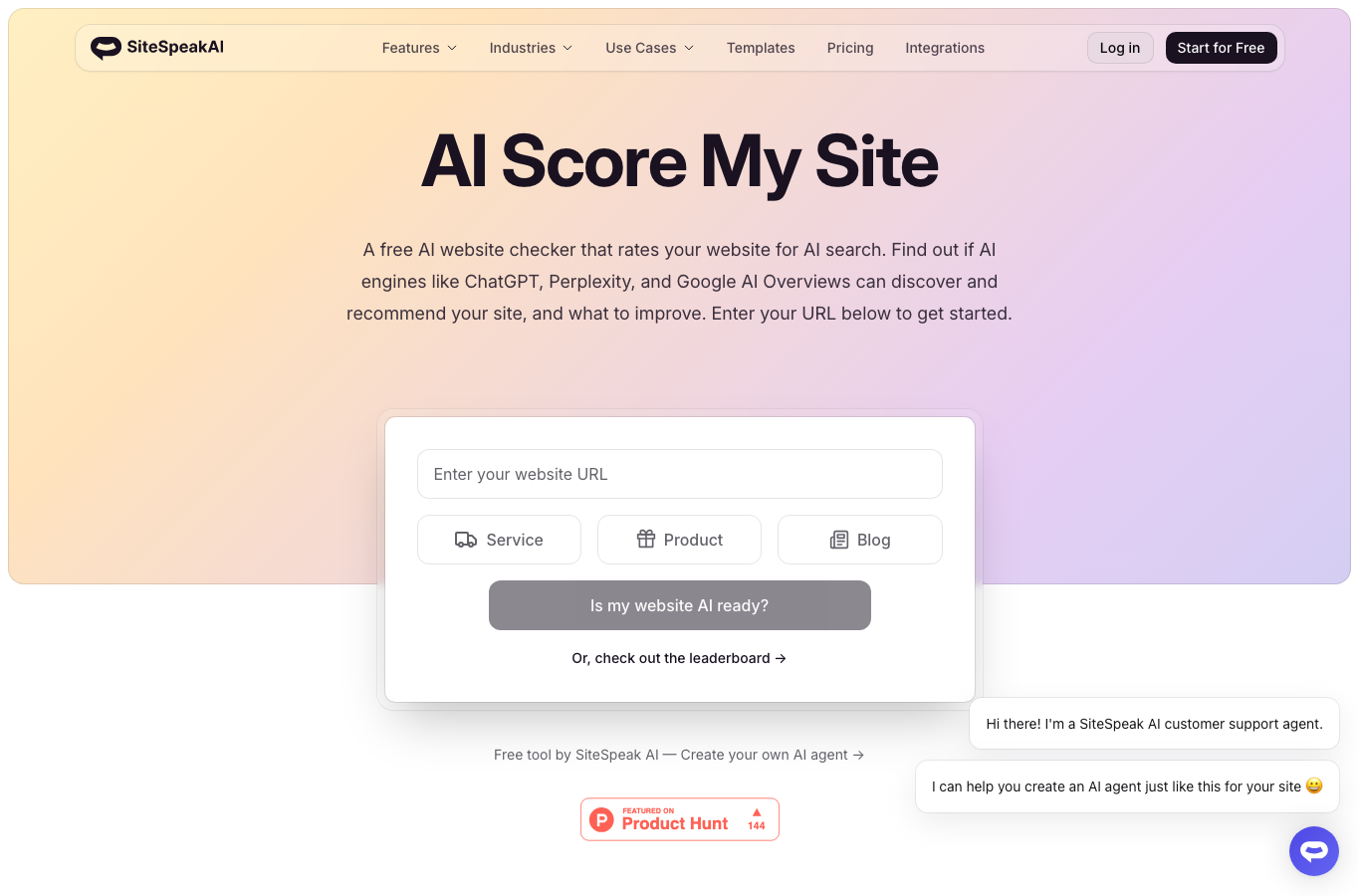 AI Score My Site