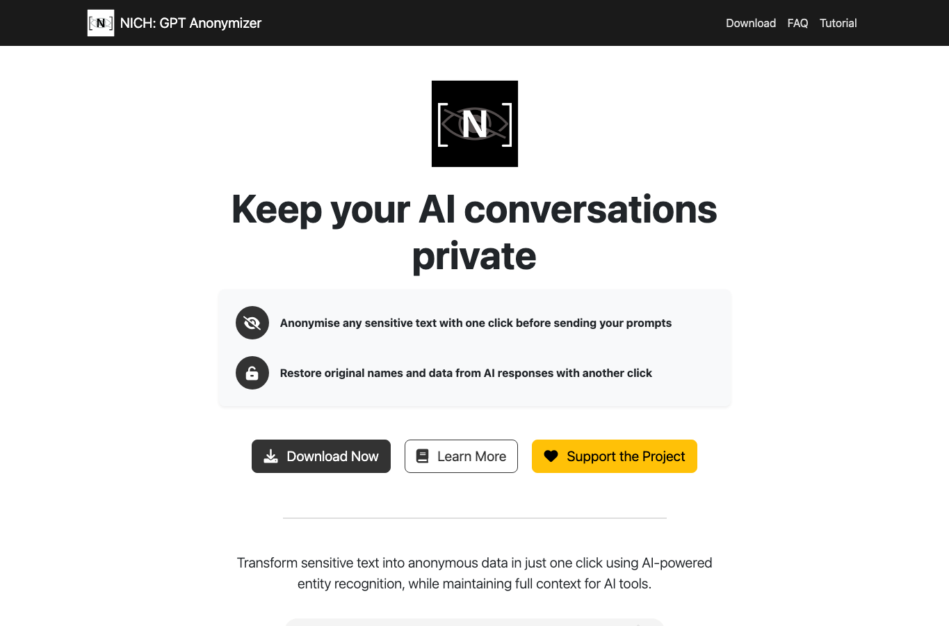 NICH: GPT Anonymizer