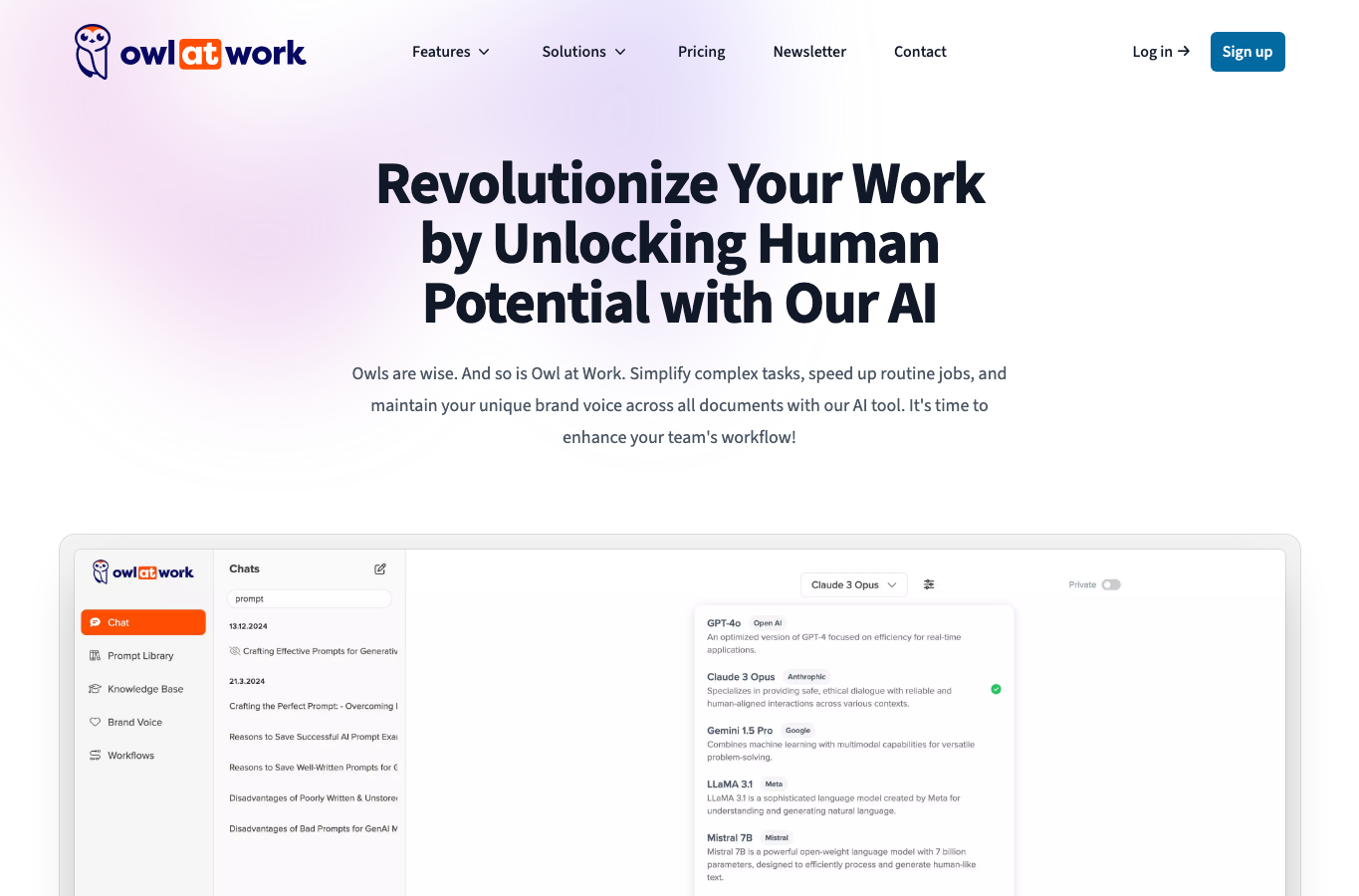 Owl at Work - AI Companion for Businesses