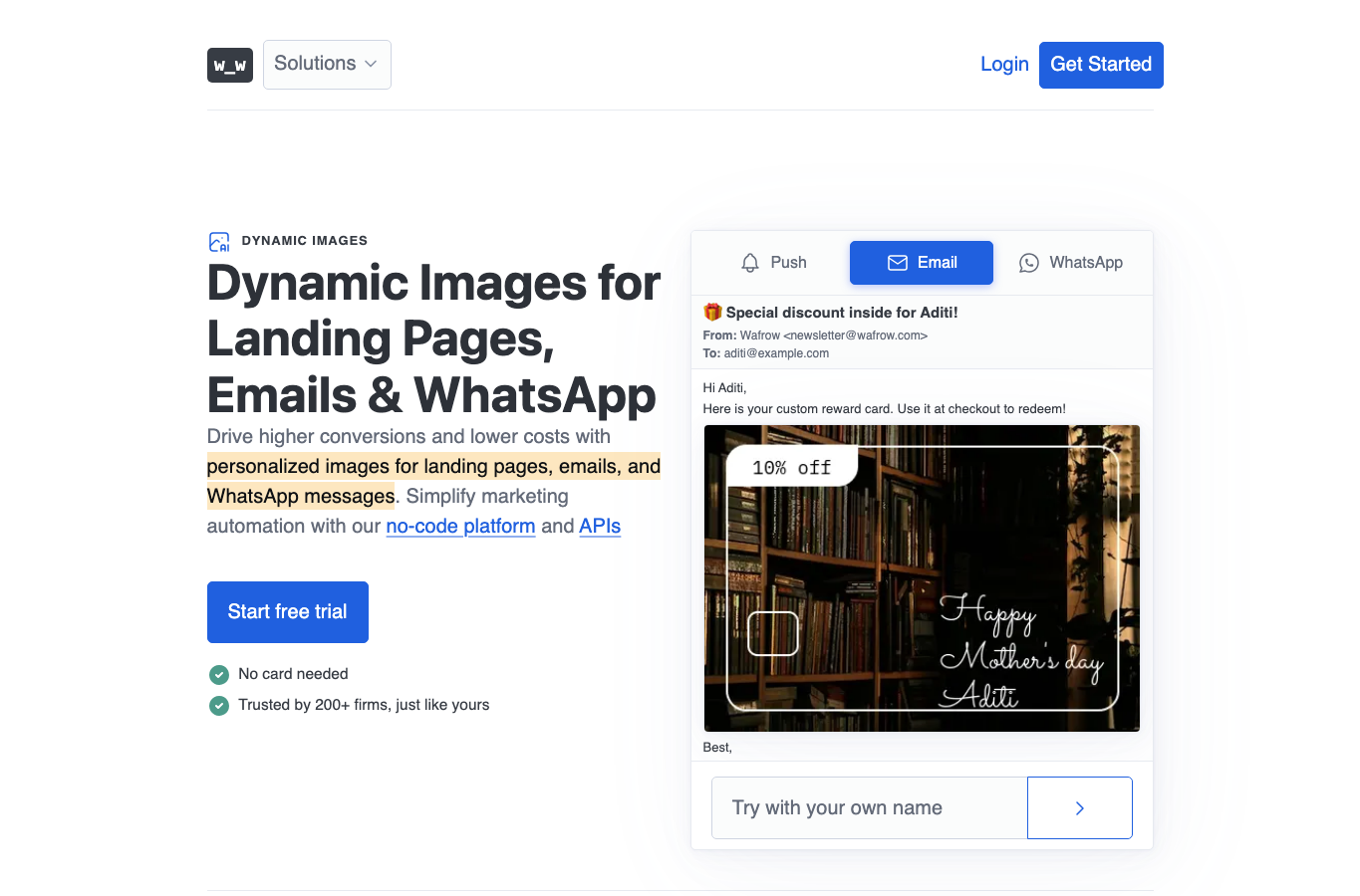 Wafrow. Landing pages on steroids