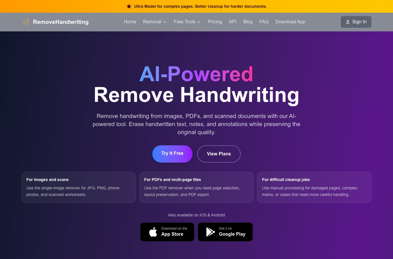 Handwriting Remover