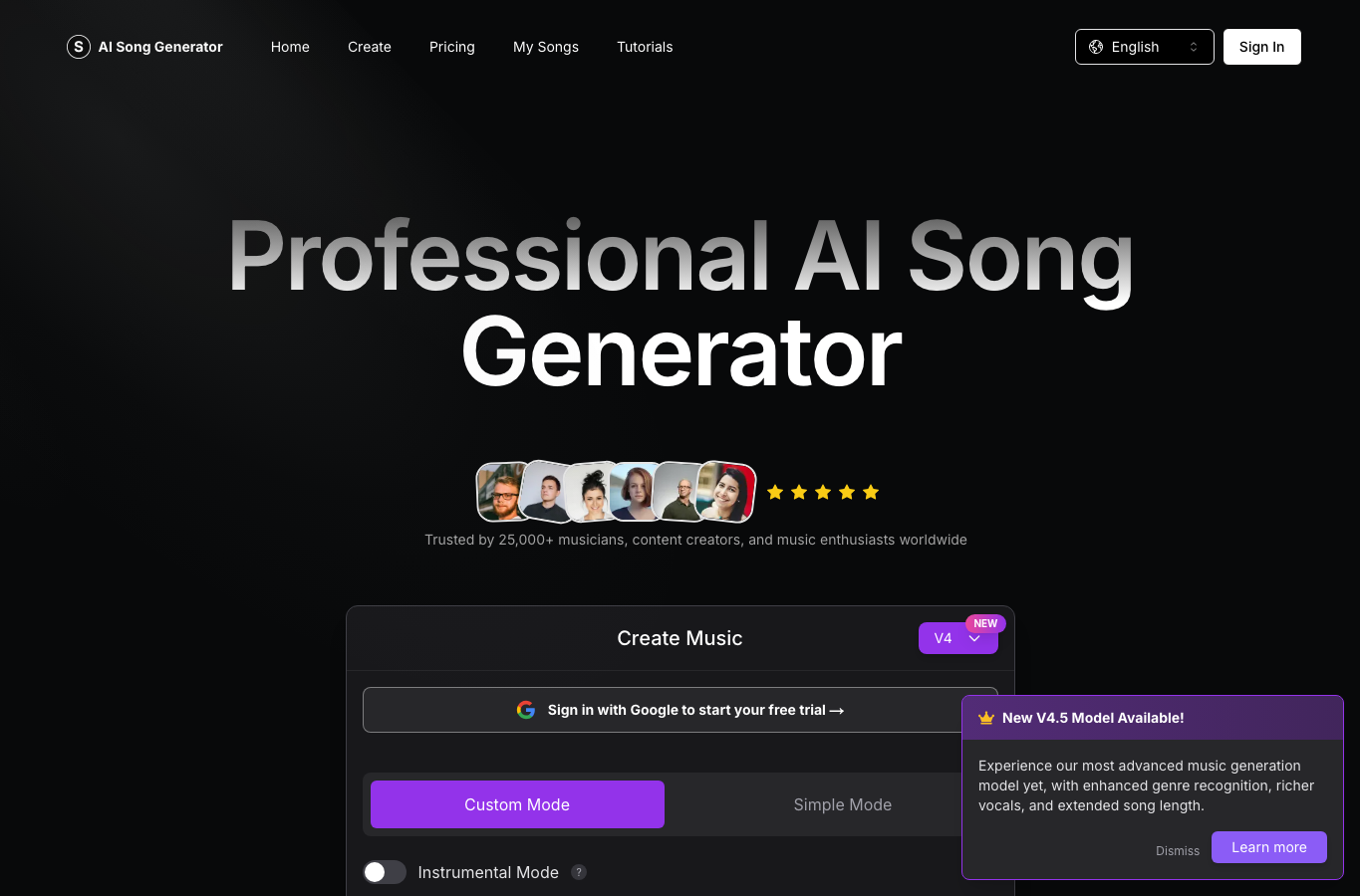 Free AI Song Generator