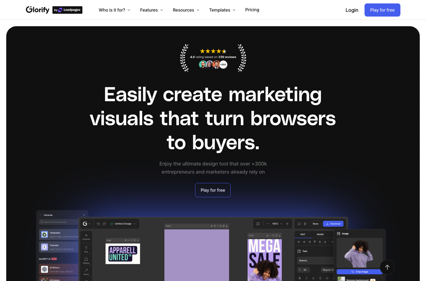 Glorify 3.0 Design Tool Powered by AI