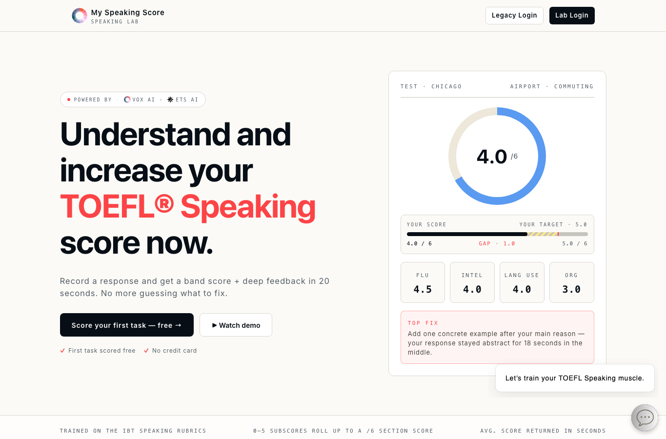 My Speaking Score