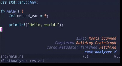 正在运行的 rust-analyzer