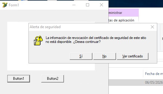 Internet Explorer 的证书错误对话框窗口