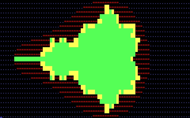 80x25 屏幕上的 Mandelbrot