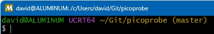 MSYS2 prompt with branch indicator