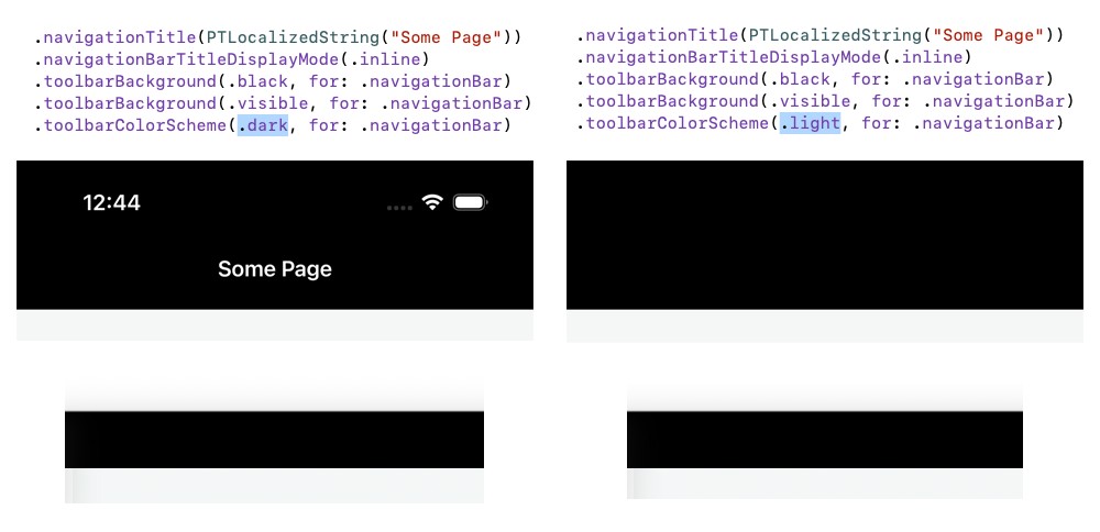 “Some Page”在 iOS / Catalyst 的黑色背景上不可见