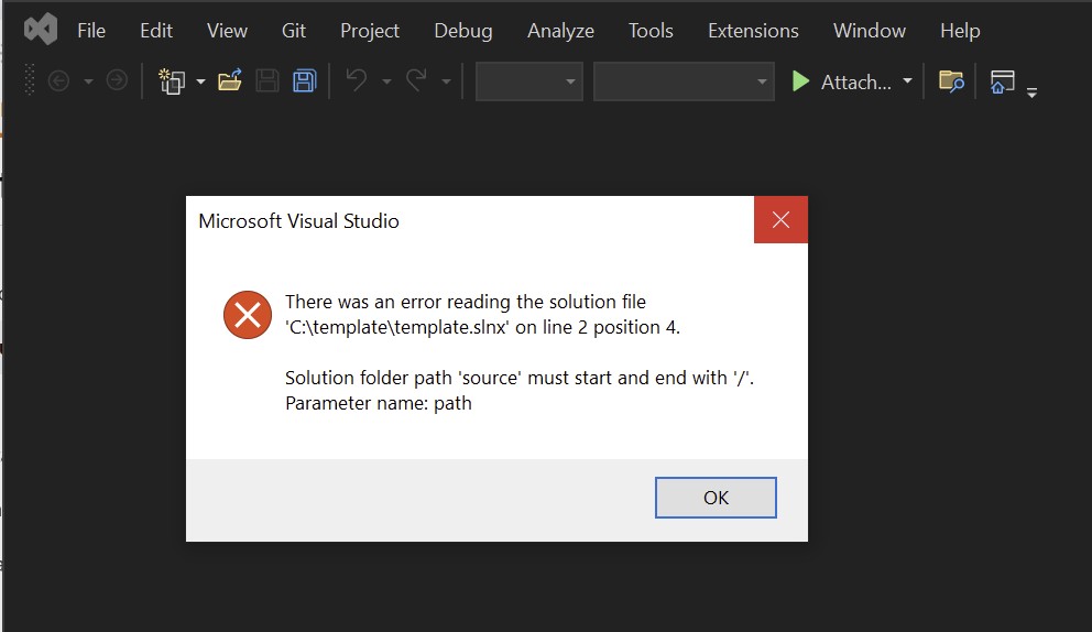format error in visual studio