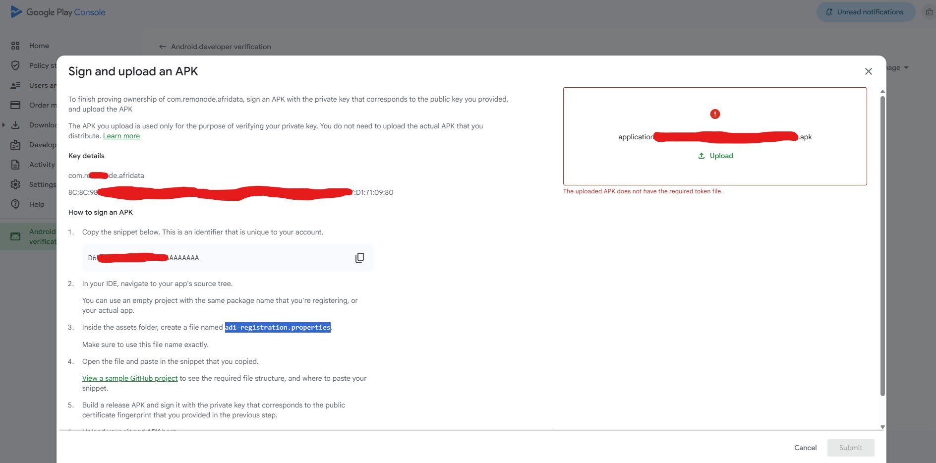 Google Play 控制台截图